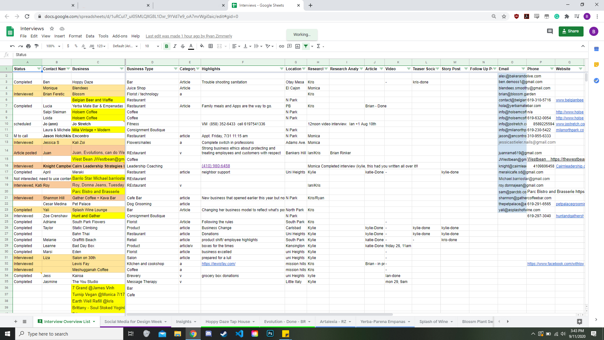 User interview analysis
